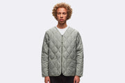 Taion Military Zip V Neck Down Jacket Sage Green